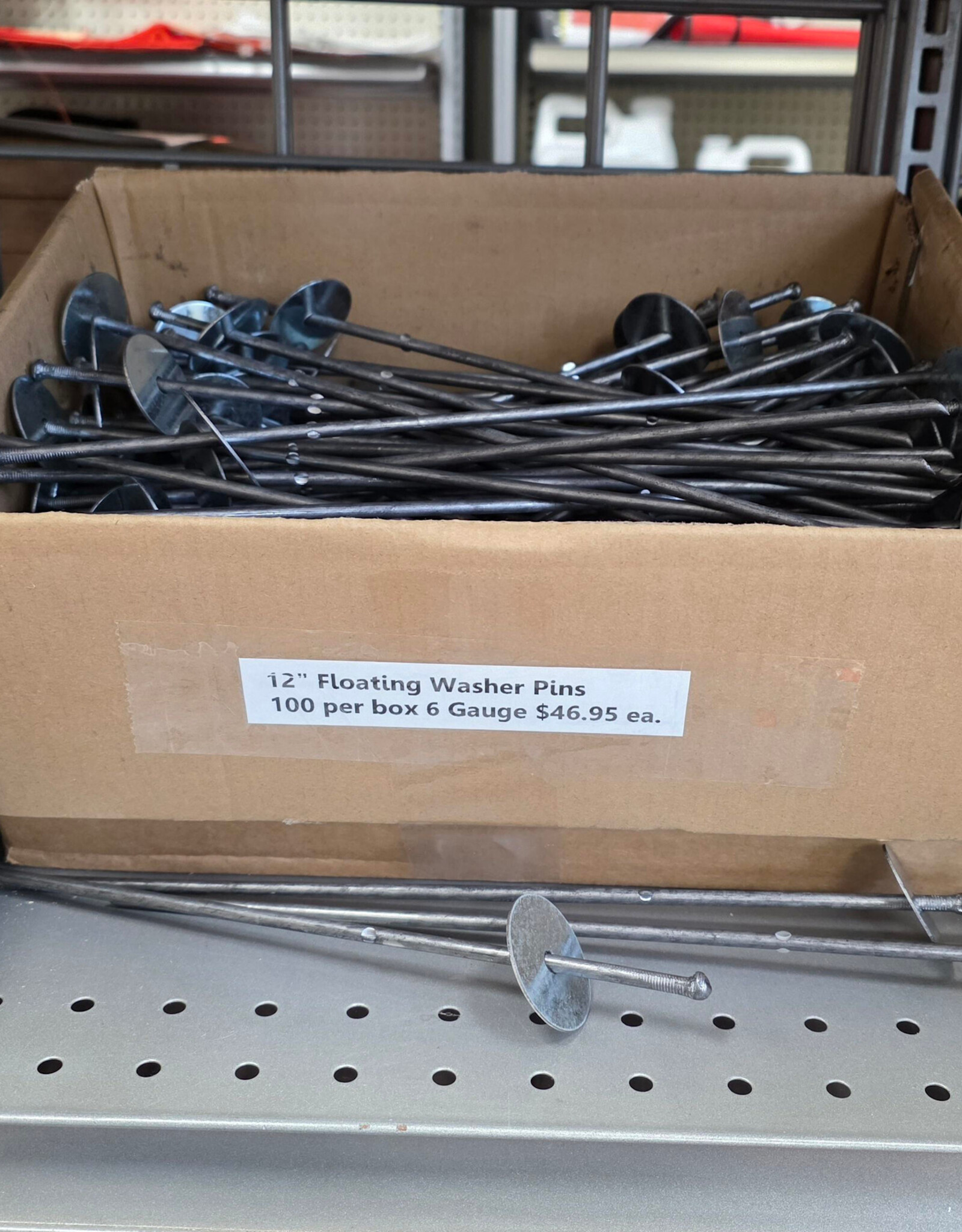 12" Floating Washer Pins  - 100 per box 6 Gauge