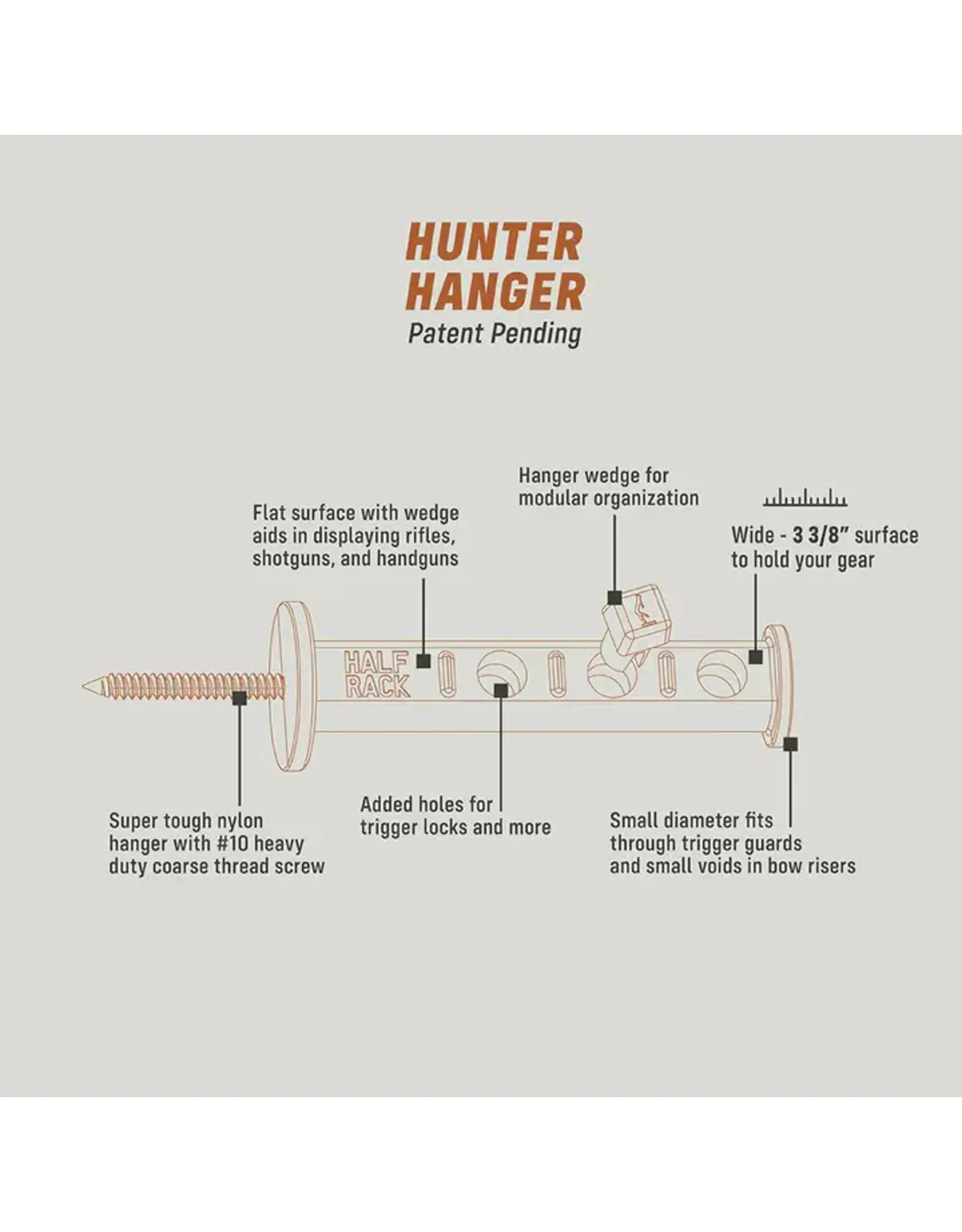 Half Rack Half Rack Black Hunter Hanger 2 Pack