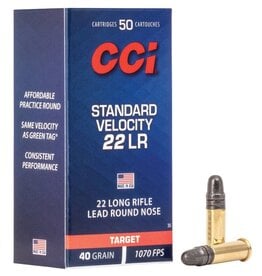 CCI CCI Standard Velocity, 22 LR, 40 Grain, Lead Round Nose, 1070 fps