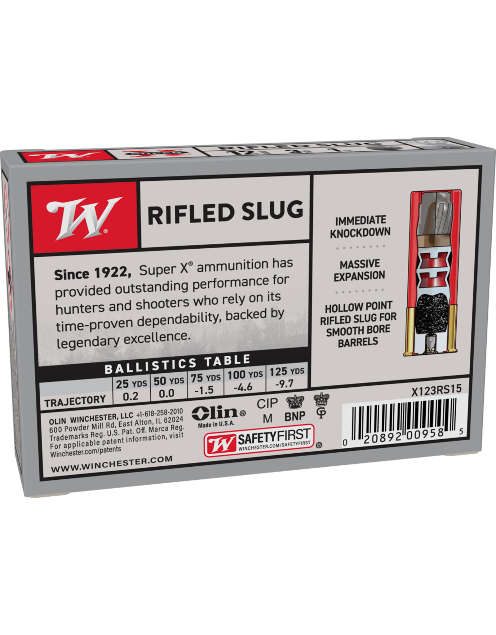 Winchester Winchester Super-X Rifled Slug Shotshell - 12 Gauge - 1760 fps - 3"