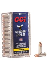 CCI CCI Stinger, 22 LR, 32 Grain, Copper Plated Hollow Point, 1640 fps