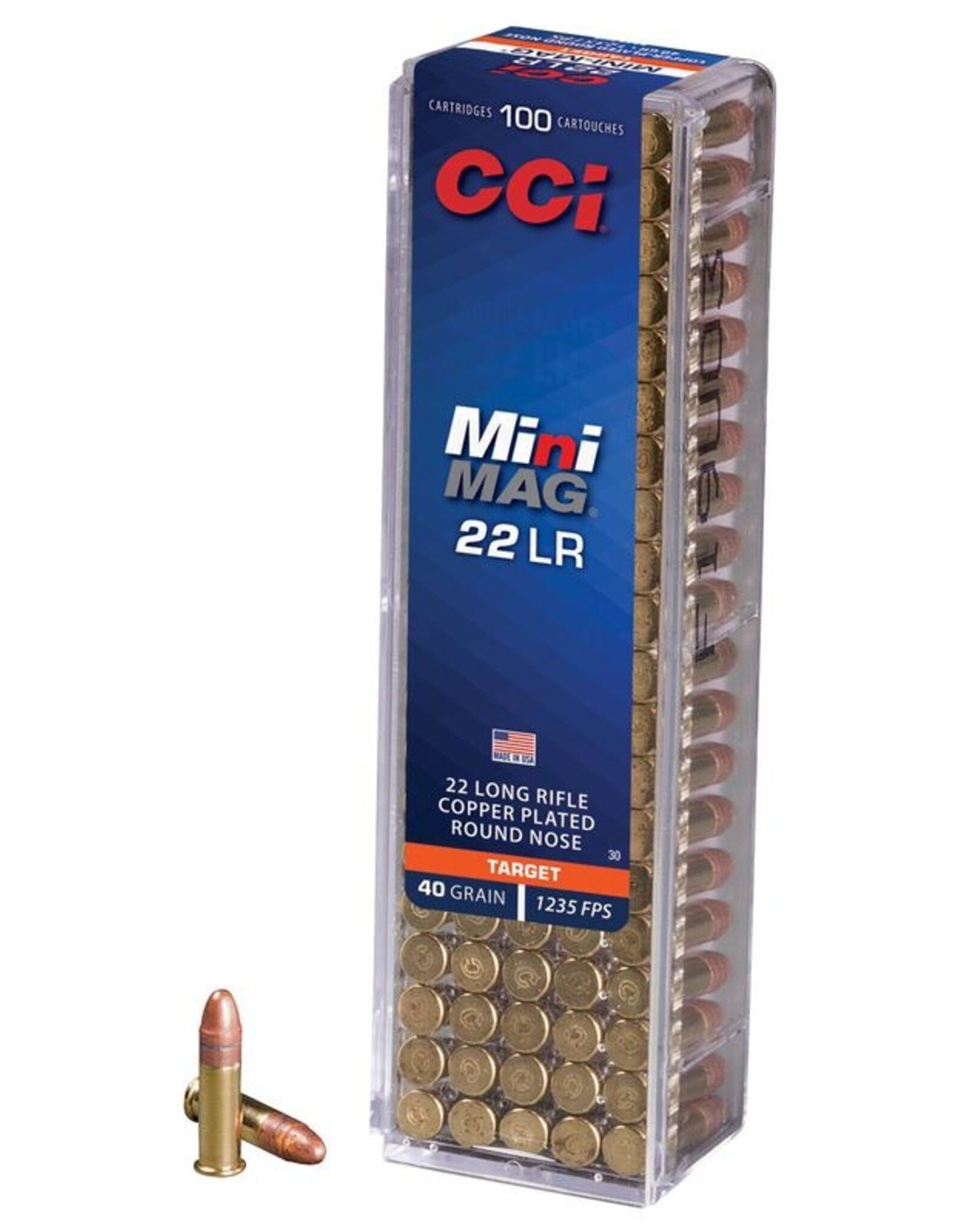 CCI CCI Target Mini-Mag, 22 LR, 40 Grain, Copper Plated Round Nose, 1235 fps
