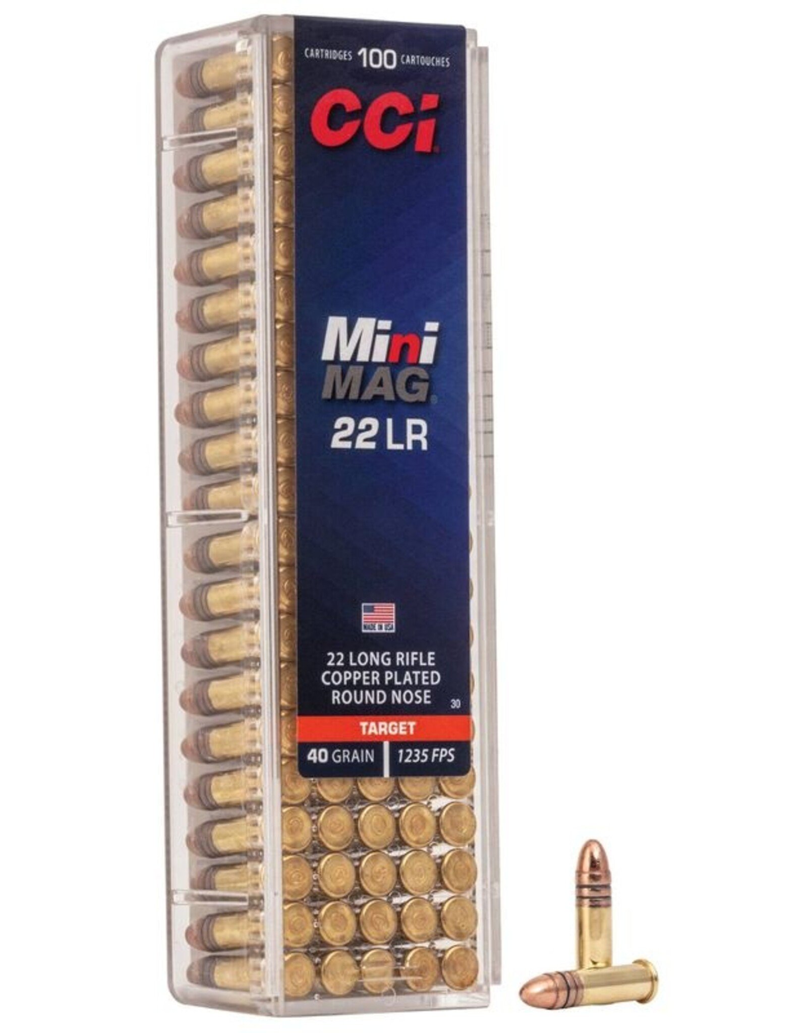 CCI CCI Target Mini-Mag, 22 LR, 40 Grain, Copper Plated Round Nose, 1235 fps