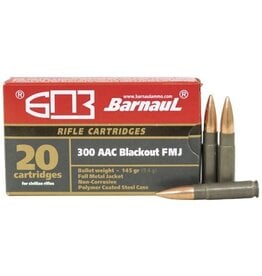 Barnaul Barnaul .300 AAC Blackout 145 FMJ Polycoated Steel Case Cartridges 20 Rounds