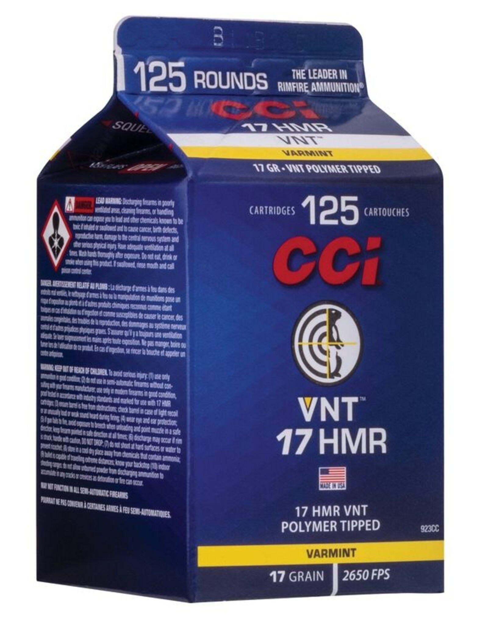 CCI CCI 17HMR Varmint Tipped 17 Grain 125 Rounds
