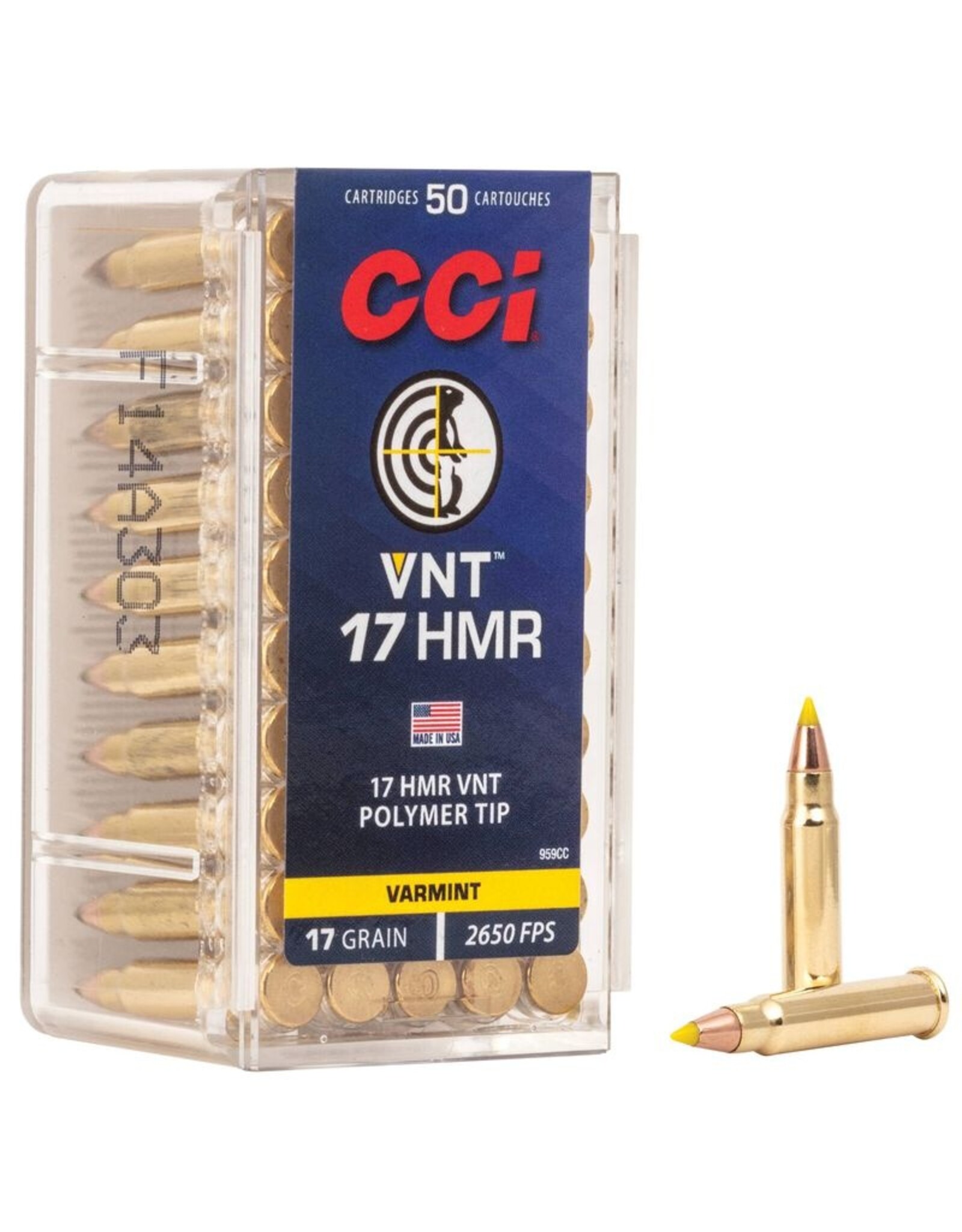 CCI CCI 17HMR VNT Polymer Tip 17 Grain 50 Rounds