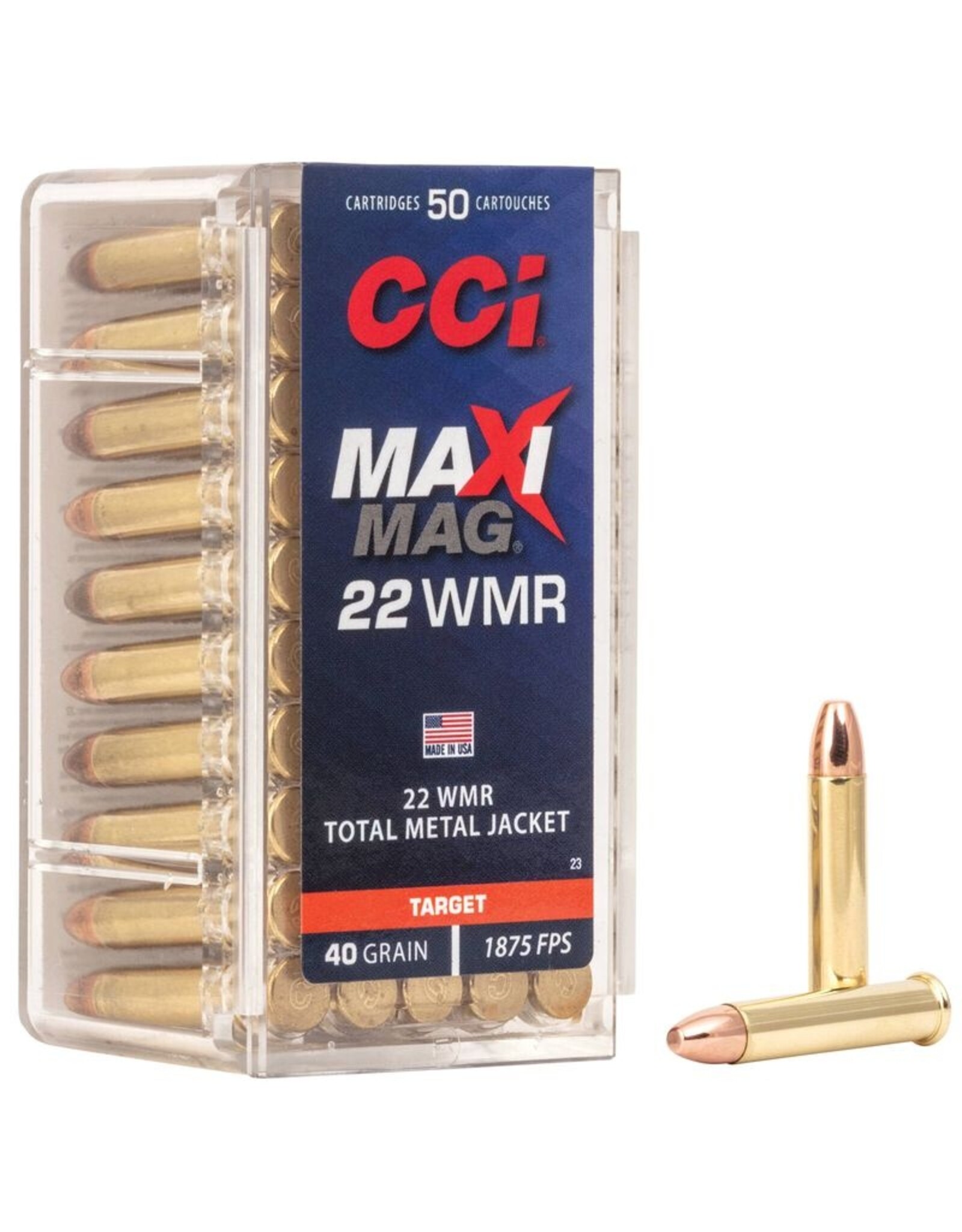 CCI CCI Maxi-Mag 22 WMR 40gr Total Metal Jacket 50 Rounds
