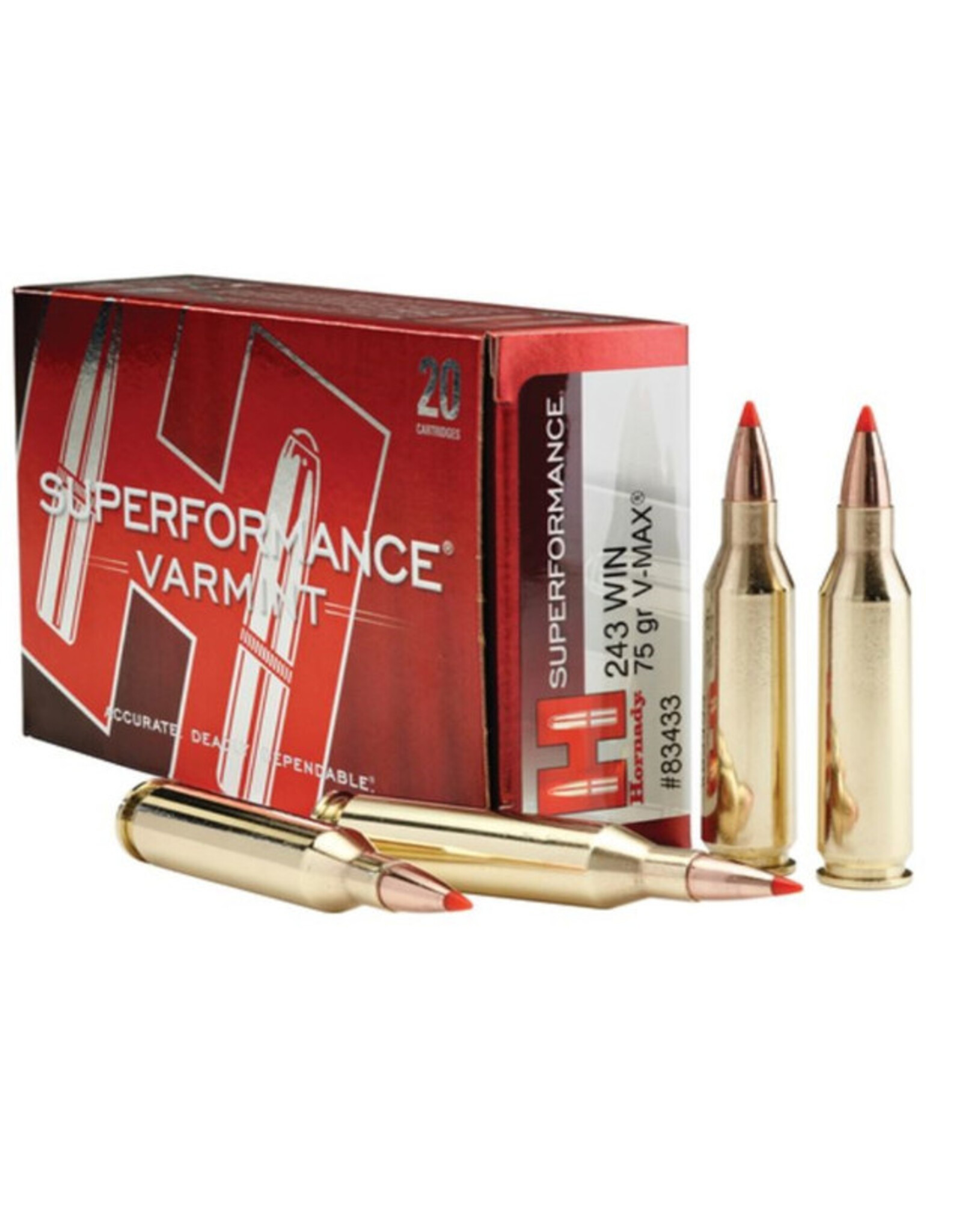 Hornady Hornady Superformance Varmint 243WIN 75 Grain V-Max 20 Rounds #83433