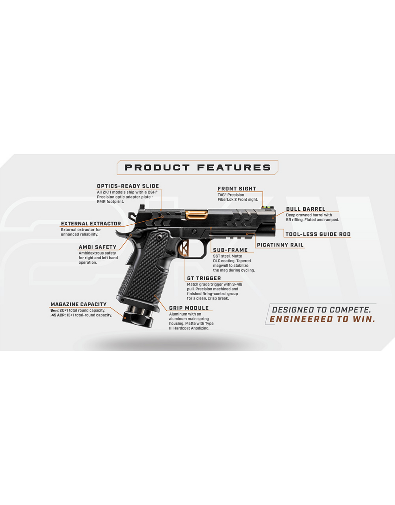 Kimber Kimber 2K11 9mm Luger 20+1 5" Coyote PVD Fluted Barrel 3500051