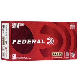Federal Federal Brass Champion FMJ RN 9mm 115 Grain 50 Rounds WM5199