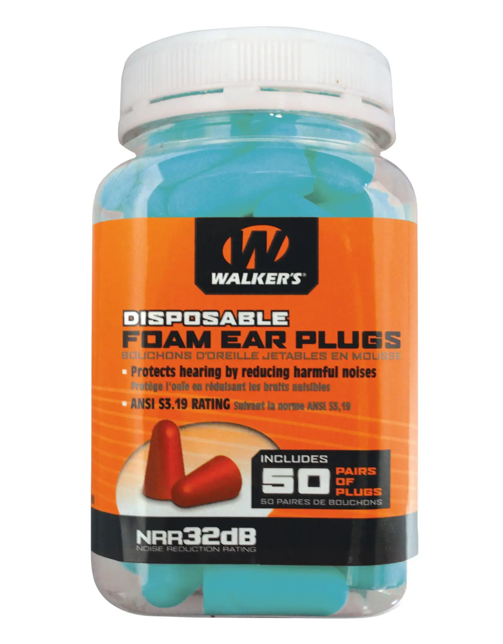 Walker's Walker's Teal Foam Ear Plugs 50 Pair GWP-FP-50PK-TL