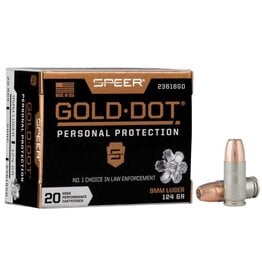 Speer Gold Dot Speer Gold Dot 9mm 124 Grain Hollow Point 20 Rounds 23618GD