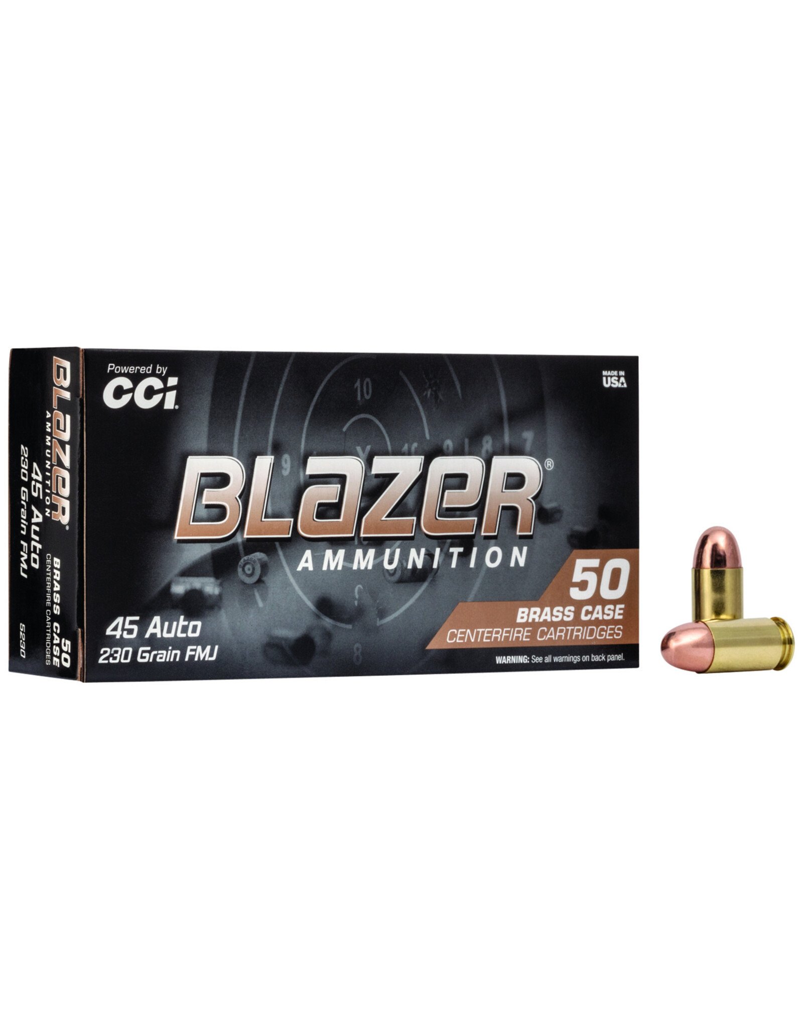 Blazer CCI Blazer Brass 45ACP 230 Grain FMJ 50 Rounds 5230