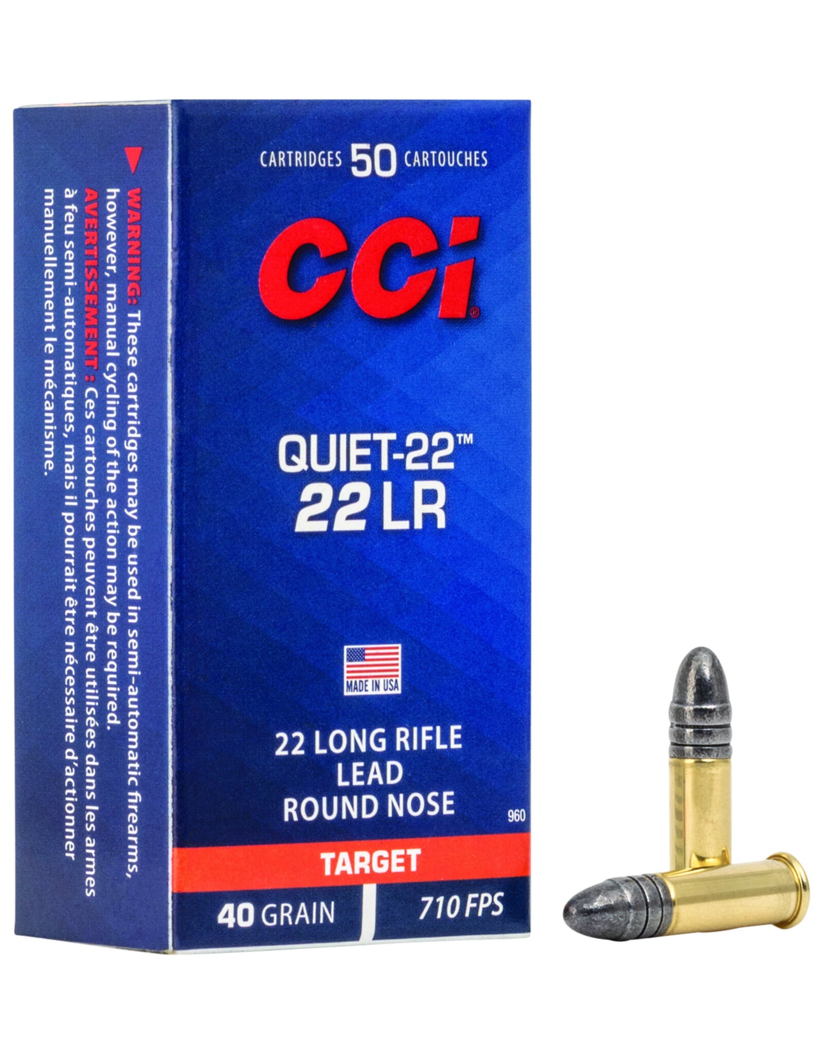 CCI CCI Quiet-22 22LR 40 Grain 710 FPS 50 Rounds 960