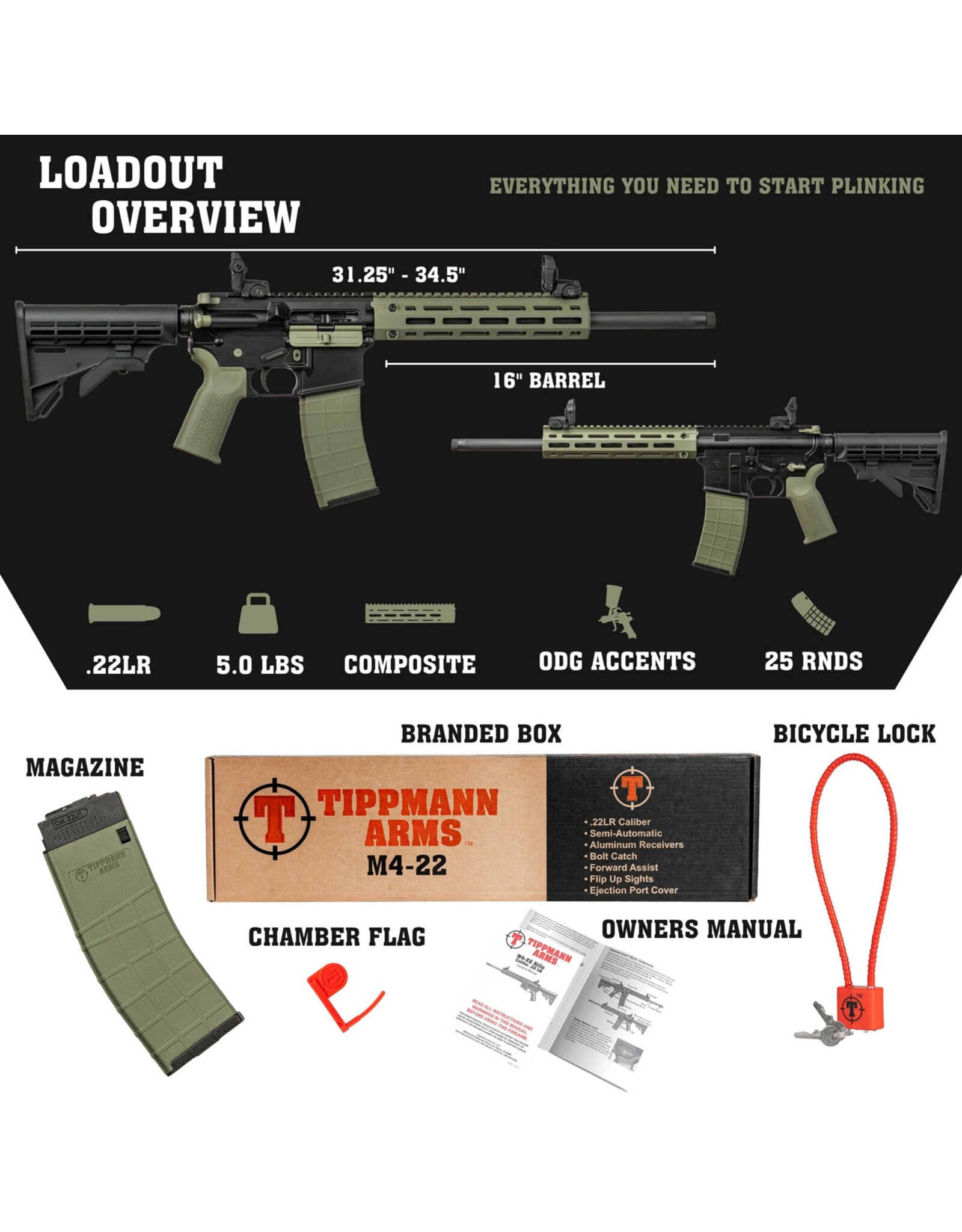 Tippmann Tippmann M4-22 LTE OD Green 22LR A101228