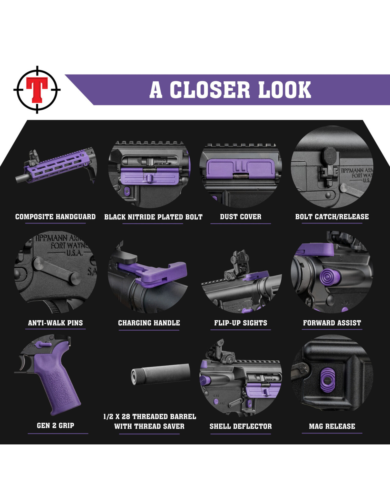 Tippmann Tippmann M4-22 LTE Purple 22LR A101222