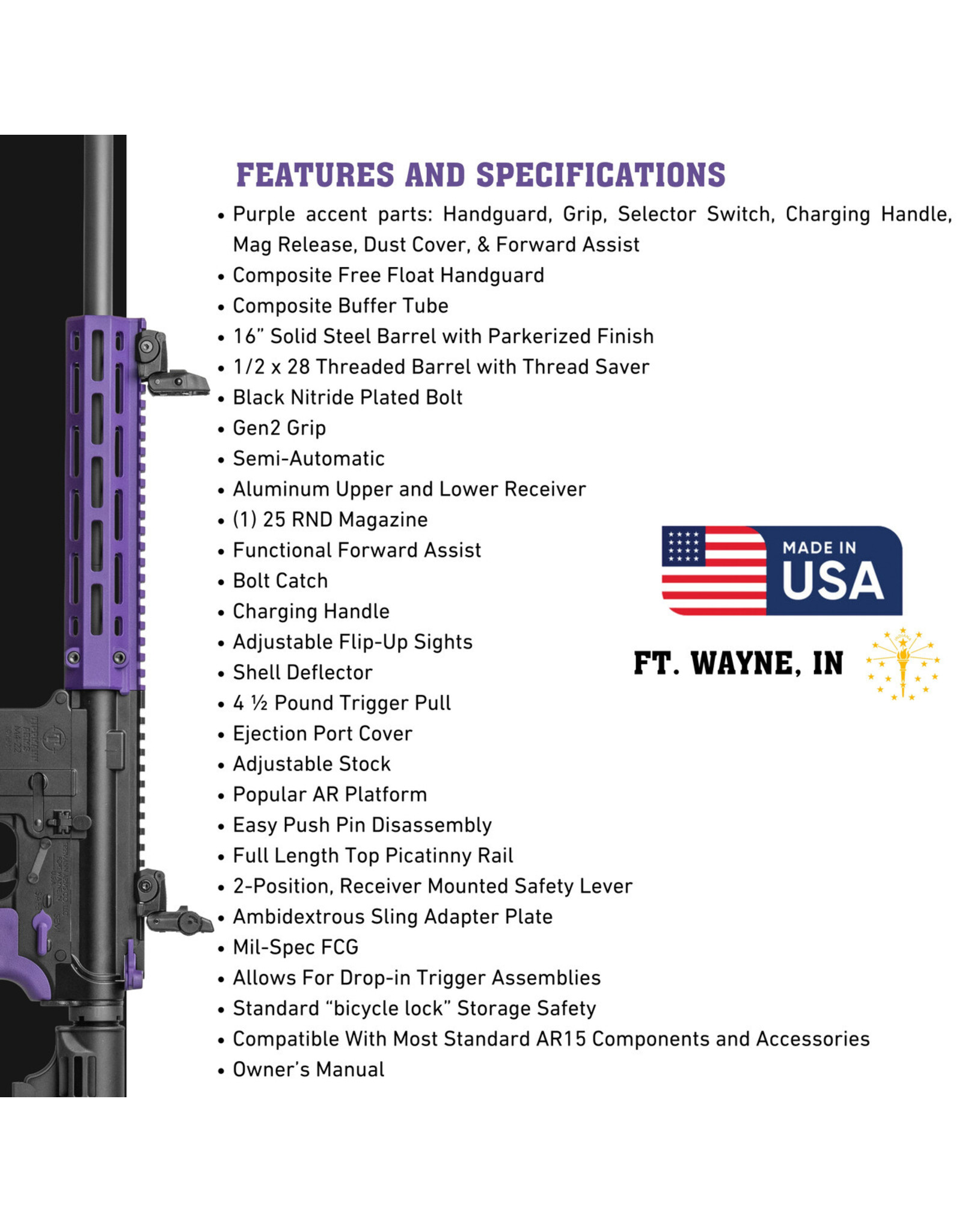 Tippmann Tippmann M4-22 LTE Purple 22LR A101222
