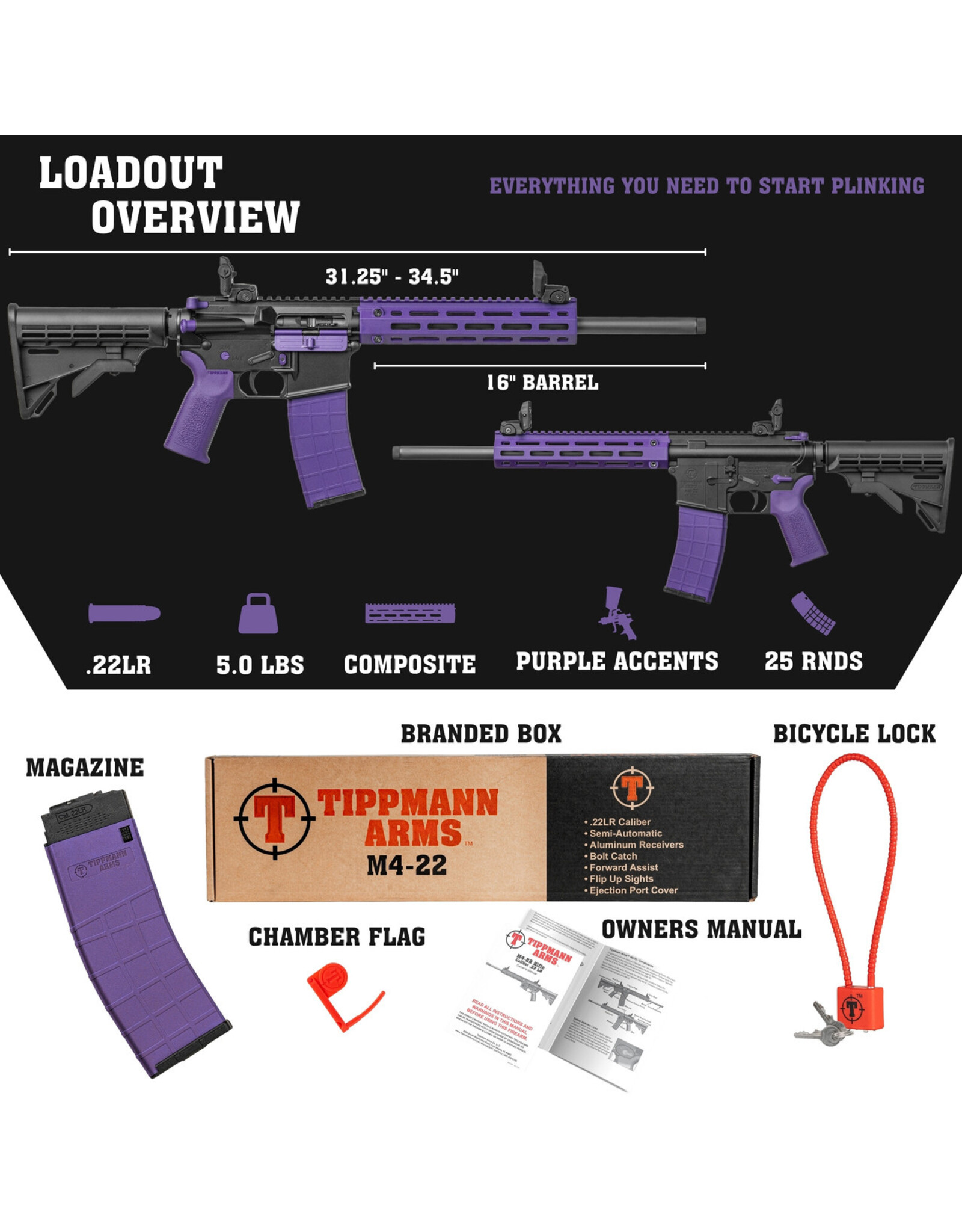 Tippmann Tippmann M4-22 LTE Purple 22LR A101222