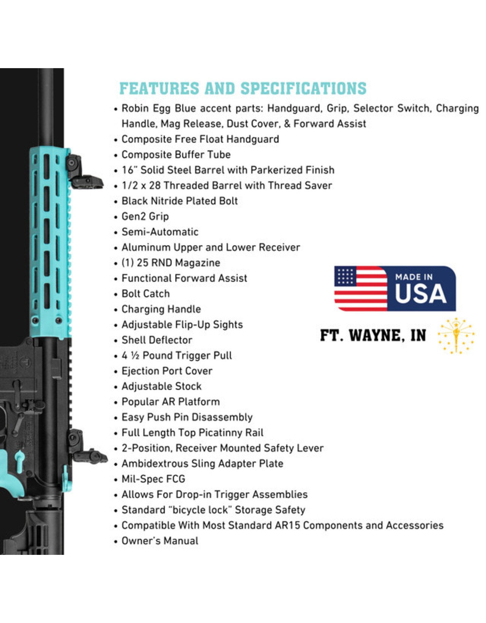Tippmann Tippmann M4-22 LTE Robin Egg Blue 22LR A101203