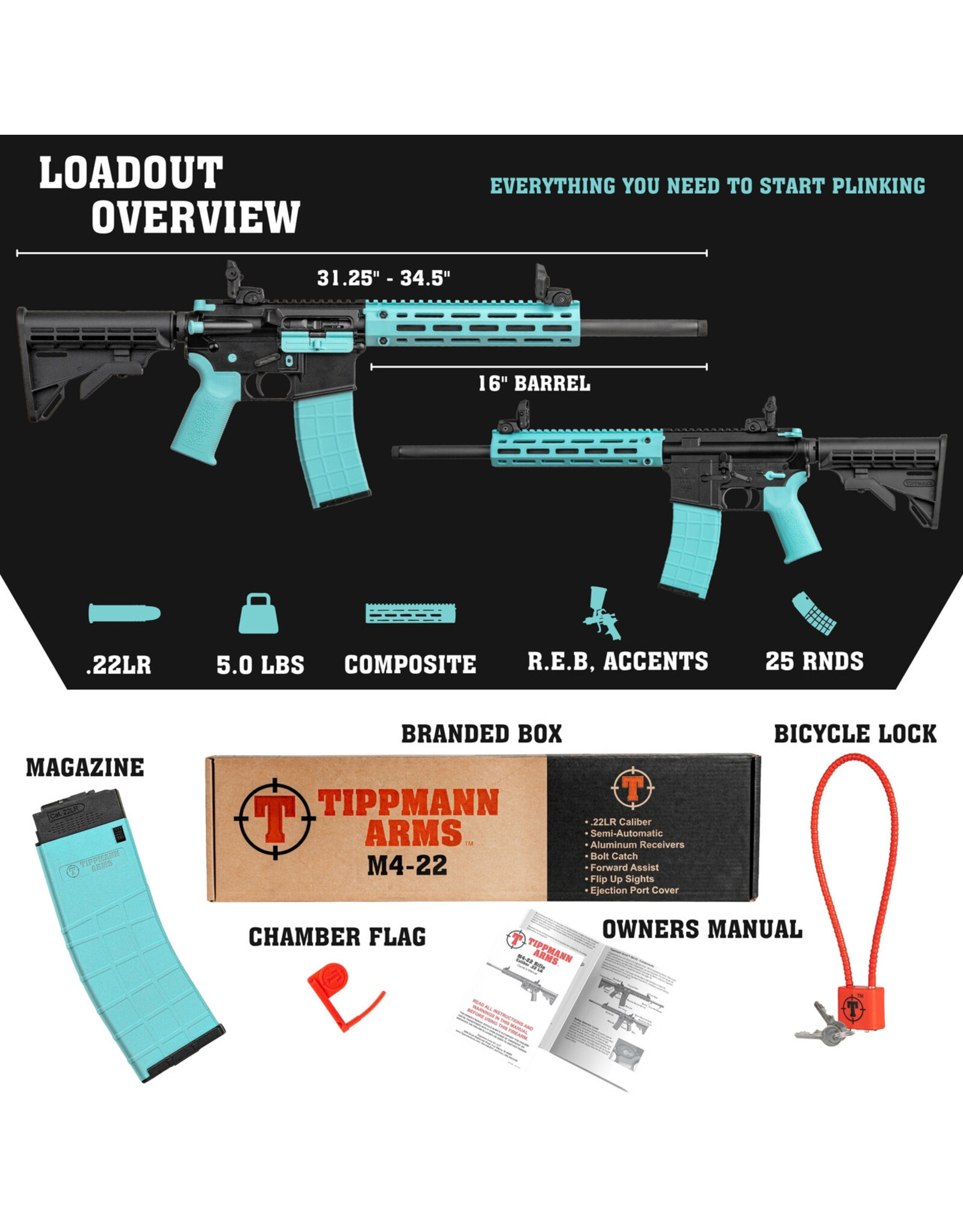 Tippmann Tippmann M4-22 LTE Robin Egg Blue 22LR A101203