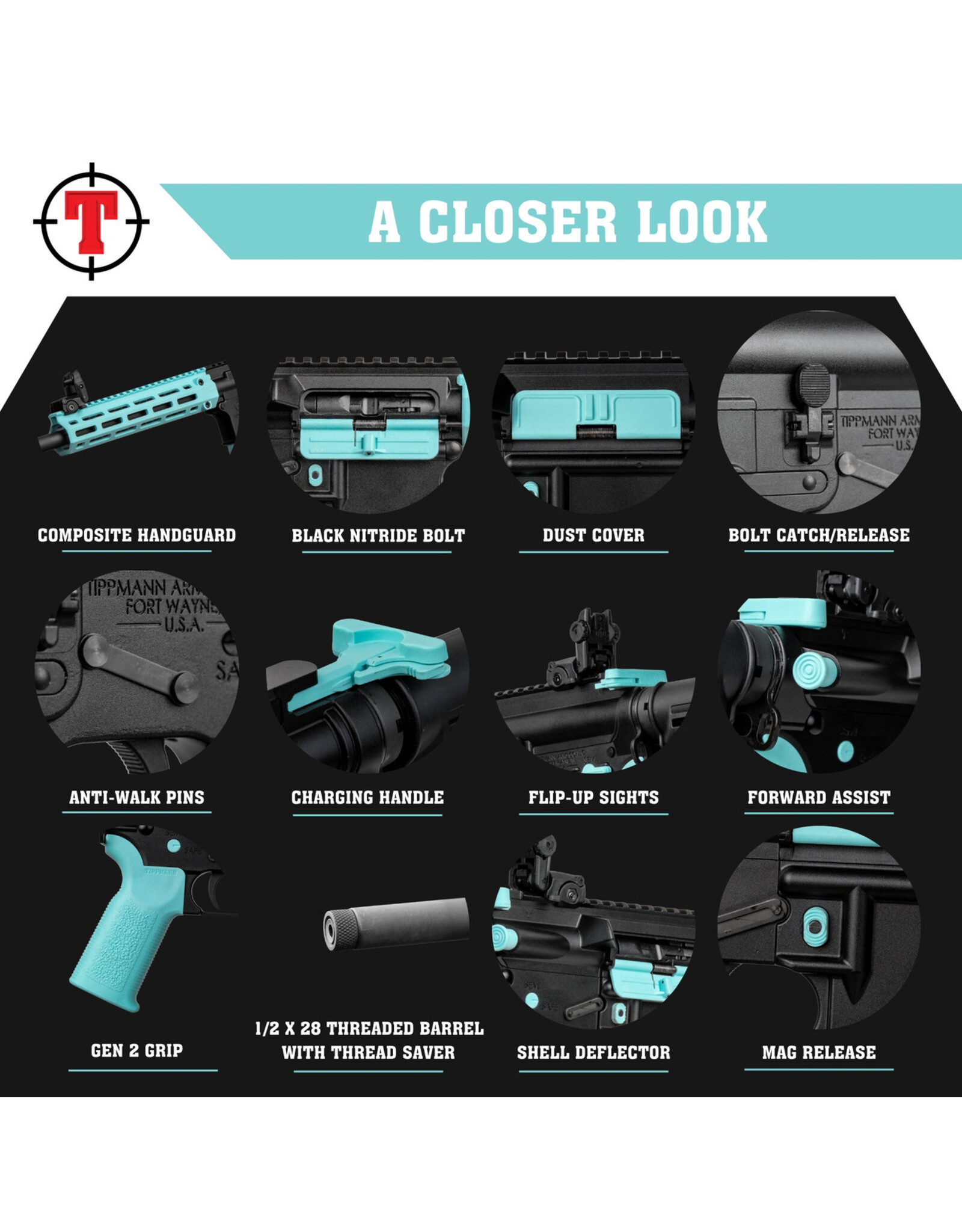 Tippmann Tippmann M4-22 LTE Robin Egg Blue 22LR A101203