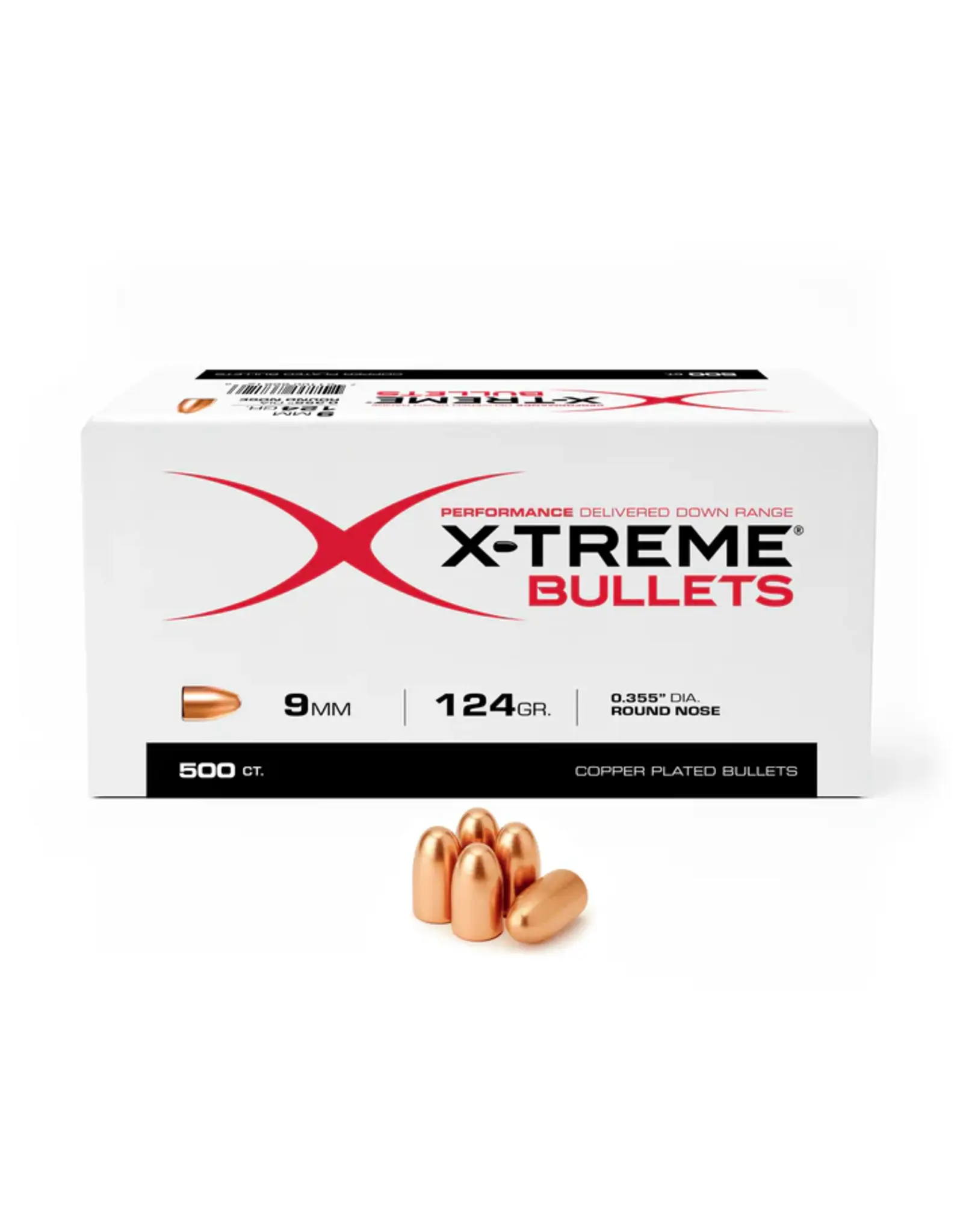 X-Treme Bullets X-Treme 9mm .355" 124gr Round Nose Bullets 500 Count