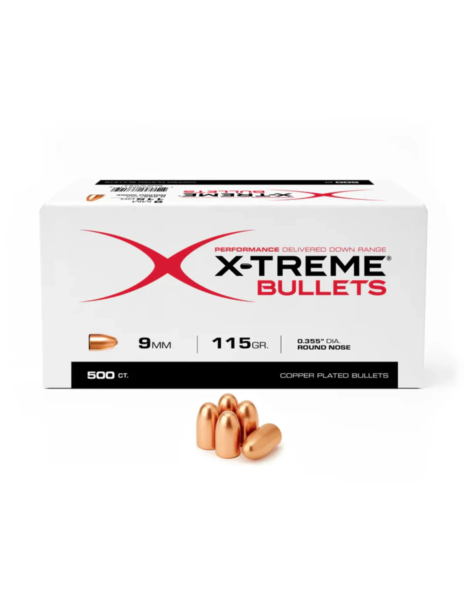 X-Treme Bullets X-Treme 9mm .355" 115gr Round Nose Bullets 500 Count