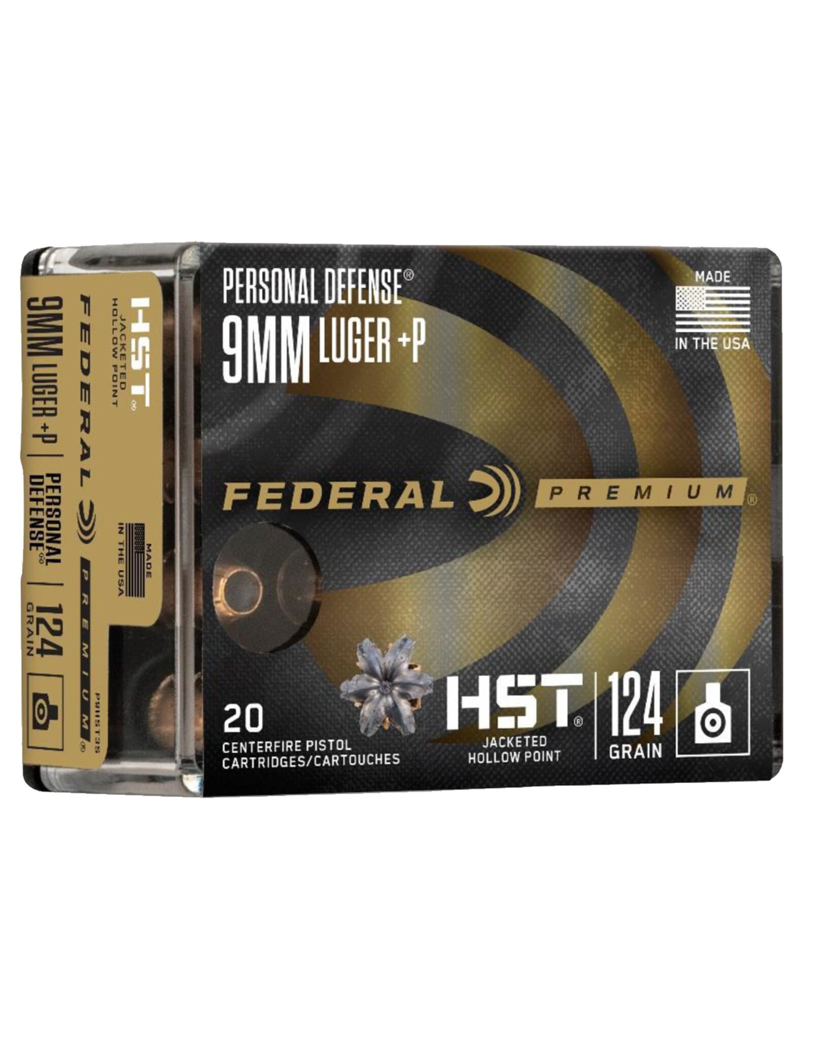 Federal Federal Premium Personal Defense 124 Grain 9mm+P HST 20 rounds