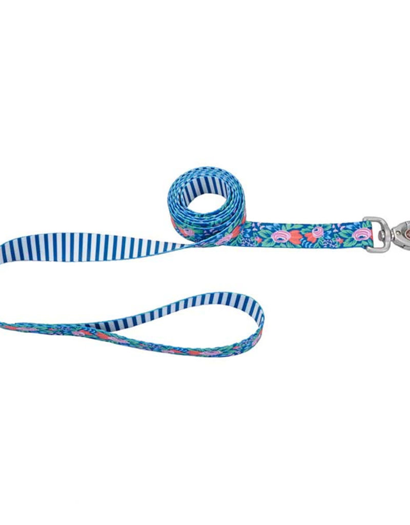 Coastal Coastal Sublime Leash Flower Teal Stripe 1"