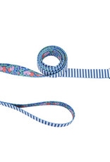 Coastal Coastal Sublime Leash Teal Stripe Flower 1"