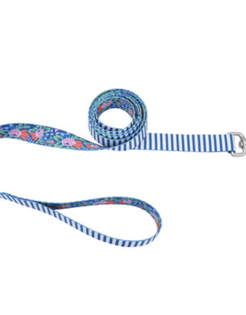 Coastal Coastal Sublime Leash Teal Stripe Flower 1"