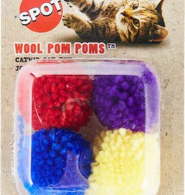 Ethical Spot Wool Pom Poms with Catnip 4pk