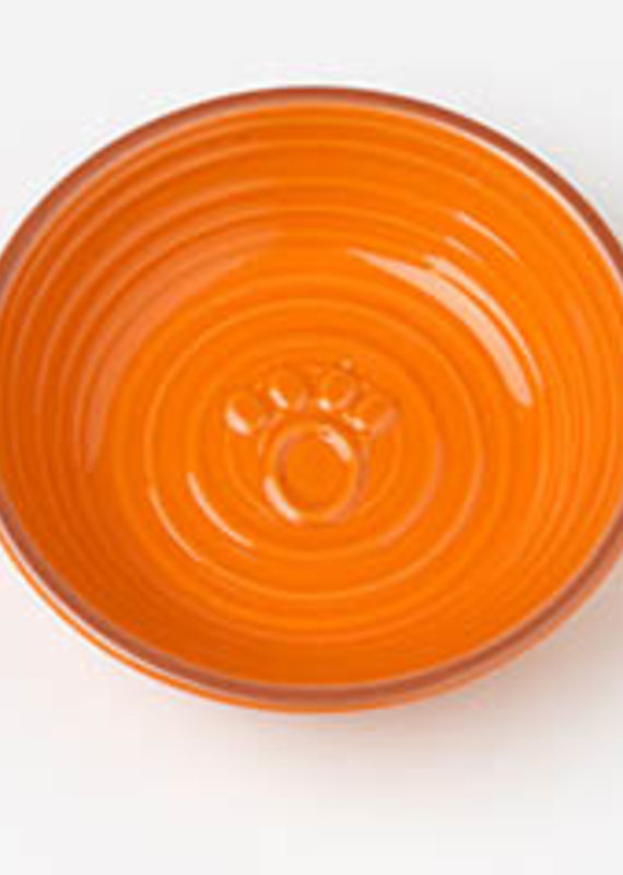 Petrageous Designs Pet Rageous Key West 5" Embossed Paw Saucer Orange