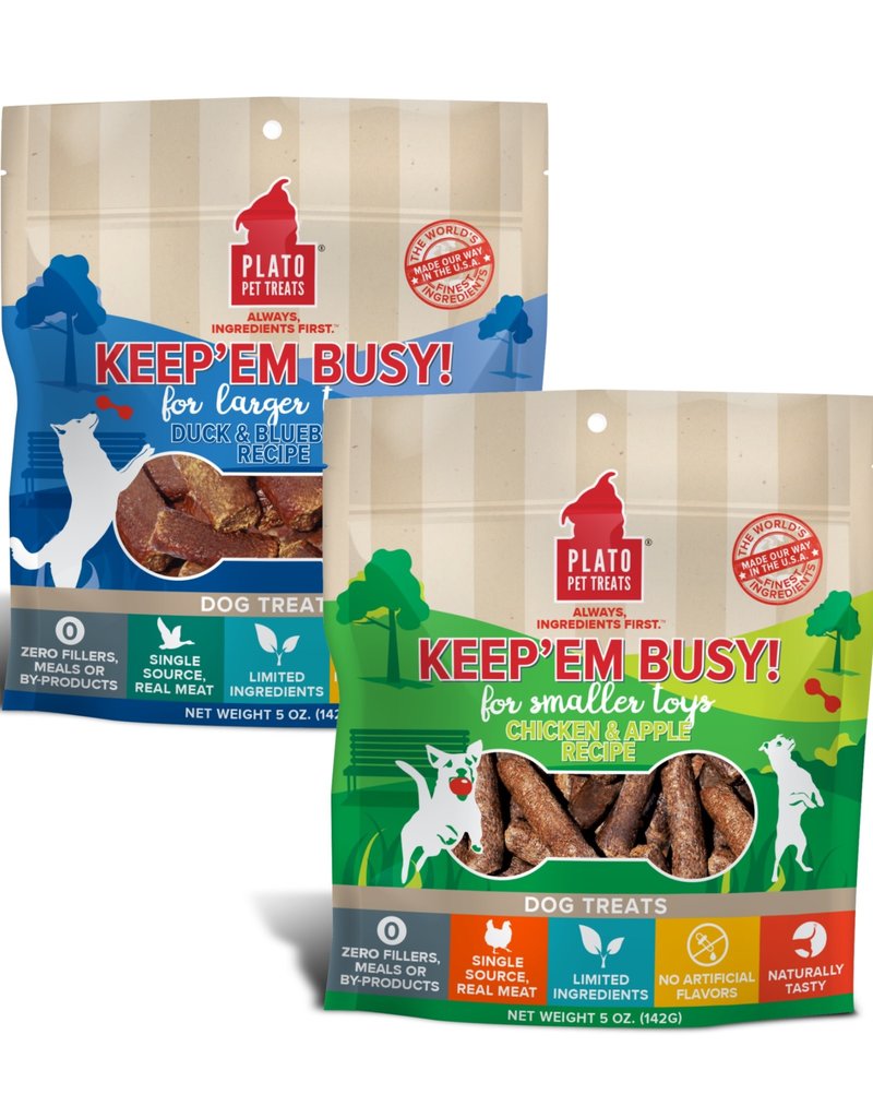 Keep'Em Busy Chicken & Apple Meat Sticks for Larger Toys - Plato Pet Treats