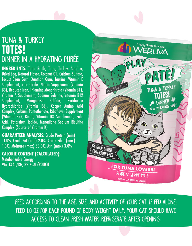 Weruva Weruva Cat B.F.F. Play  2.8oz Tuna & Turkey