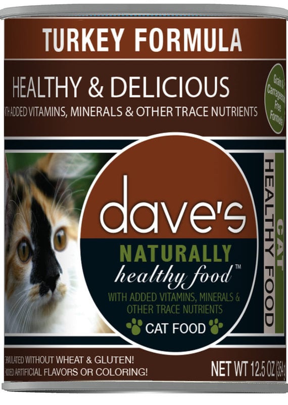 Daves Dave's Cat Naturally Healthy Turkey 12oz