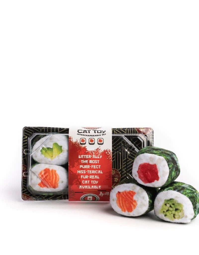 FabDog Fab Cat Sushi Tray with 5 Sushi