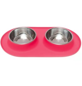 Messy Mutts Messy Mutts Elevated Double Feeder Red