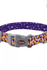 Coastal Coastal Sublime Adjustable Collar  1" 12"-18" Purple Orange Cubes