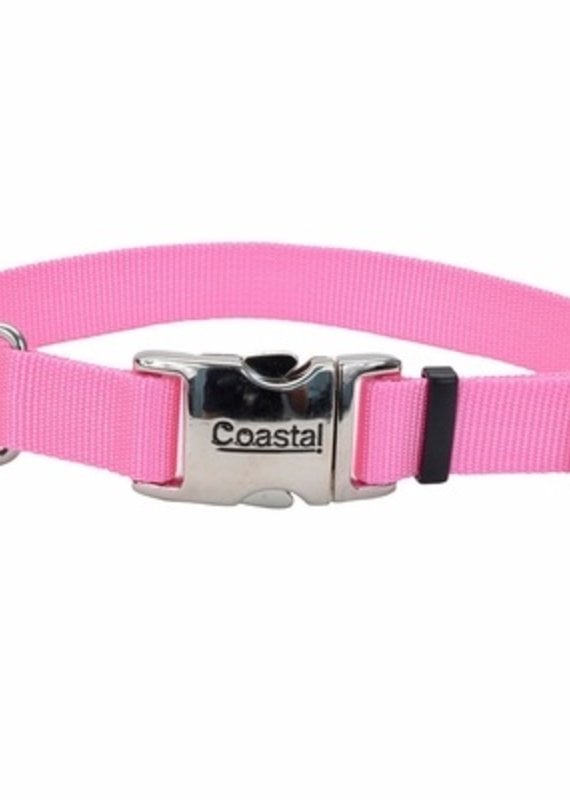 Coastal Coastal 3/4” x 14”- 20” Metal Buckle Collar Pink