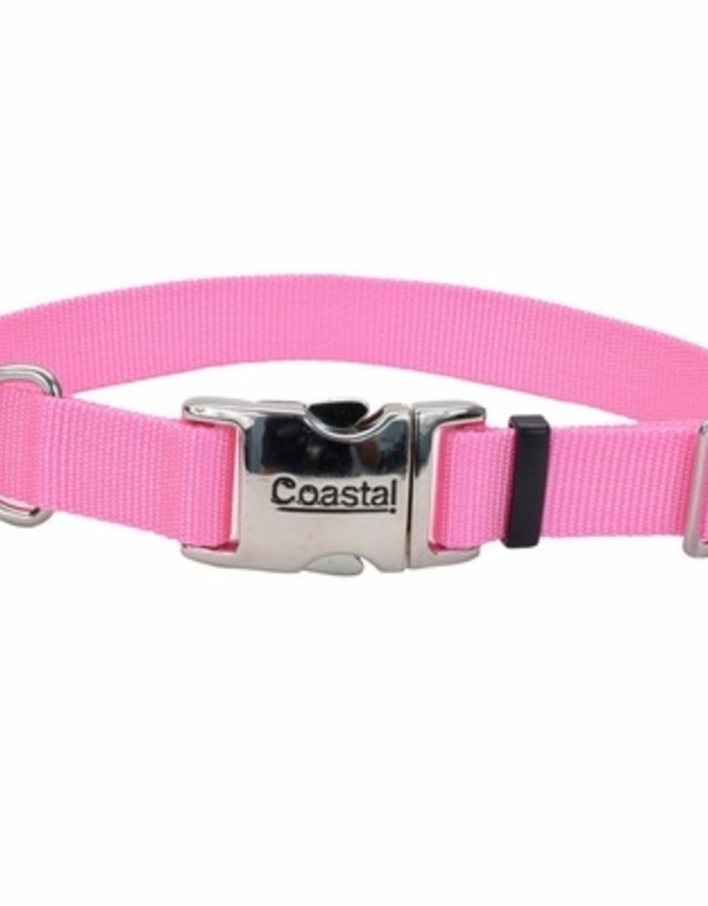 Coastal Coastal 3/4” x 14”- 20” Metal Buckle Collar Pink