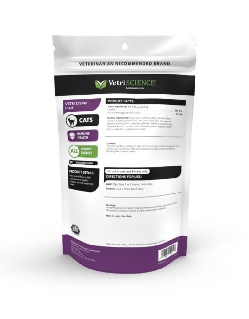 VetriScience VetriScience 90 Tab L-Lysine Chews Cat