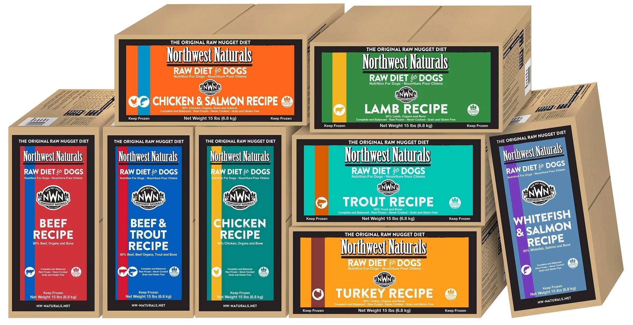 Northwest Naturals Raw Frozen Beef Nuggets Dog Food 15 lbs