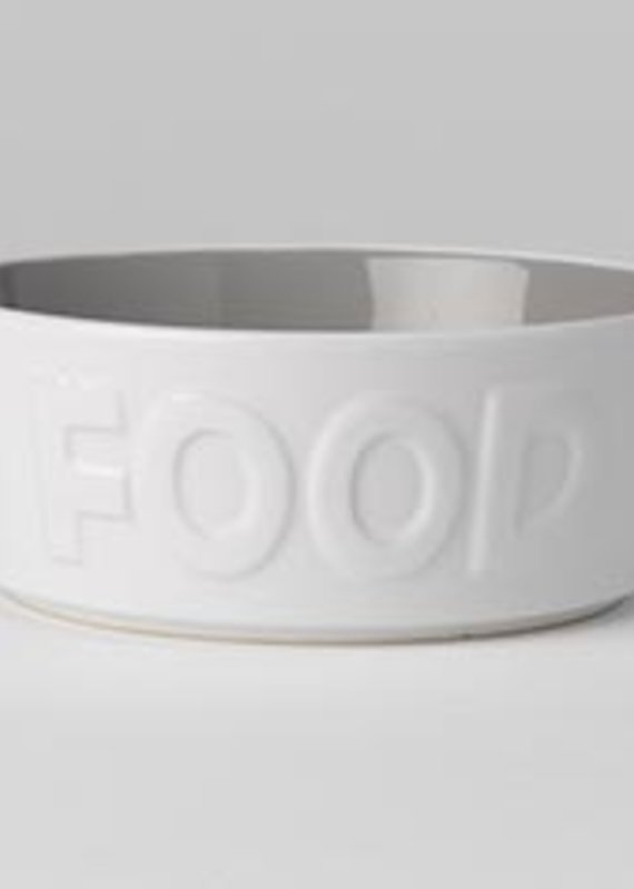 Petrageous Designs Back to Basics FOOD, 6" White/Gray, 2.5 cups