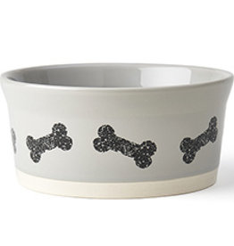 Petrageous Designs Classy Bones 7" Bowl, Light Gray/Natural, 4.5 Cups