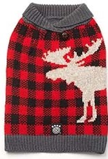 Petrageous Designs Jackson Buffalo Check Moose Sweater, Red/Black Small