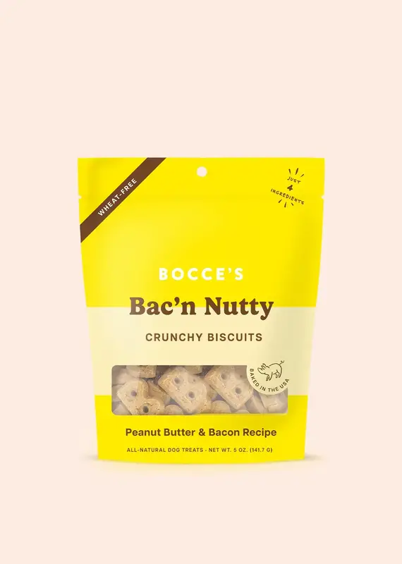 Bocces Bocces Dog Biscut Bacon Nutty 5oz