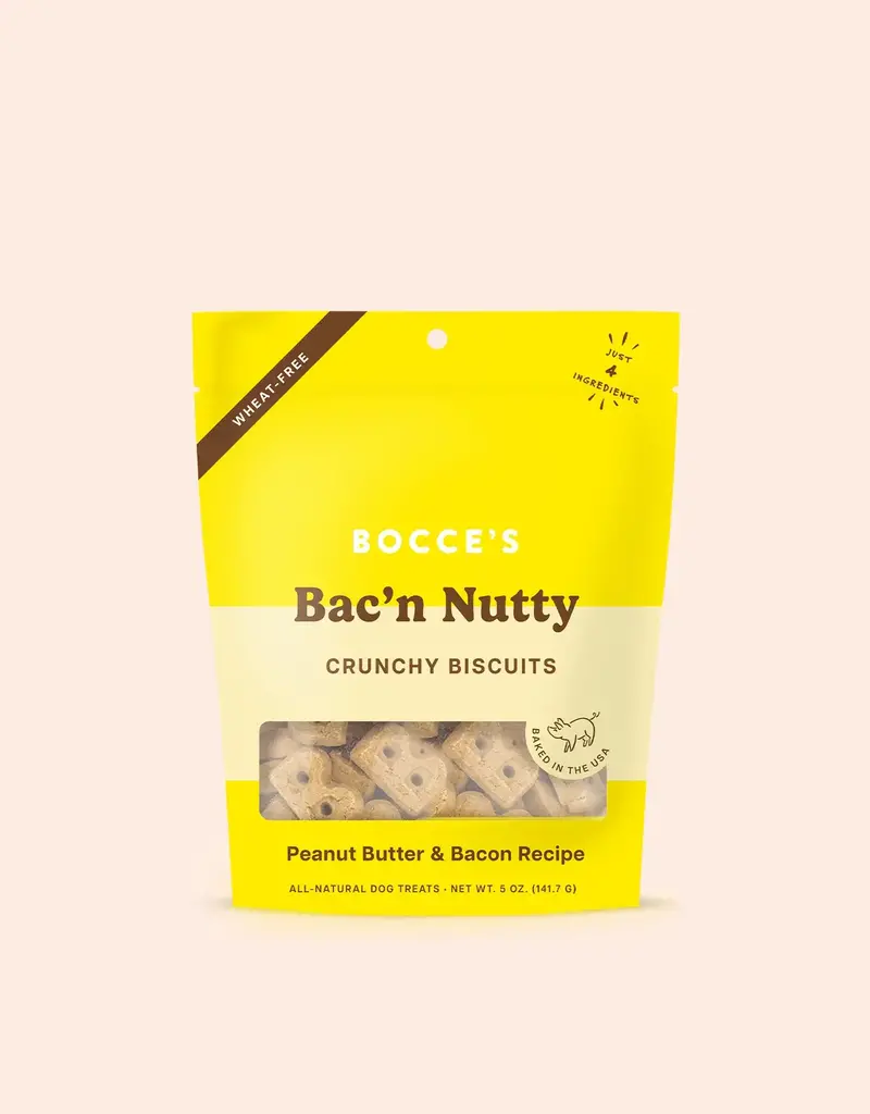 Bocces Bocces Dog Biscut Bacon Nutty 5oz