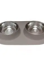 Messy Mutts Messy Mutts Double Feeder Gray 3 Cup