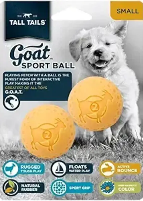 Tall Tails Tall Tails Goat Ball Yellow 2" 2pk